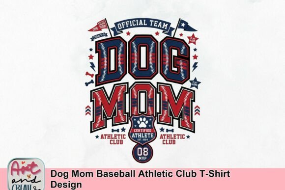 Dog Mom Baseball Athletic Club T-Shirt Design