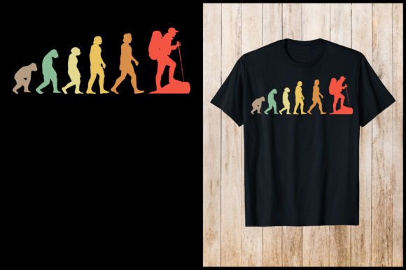 Evolution Hiking Retro T-Shirt Design: Your Next Outdoor Brand Asset