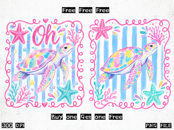 Oh Turtle Preppy PNG: A Cute Summer Design Asset