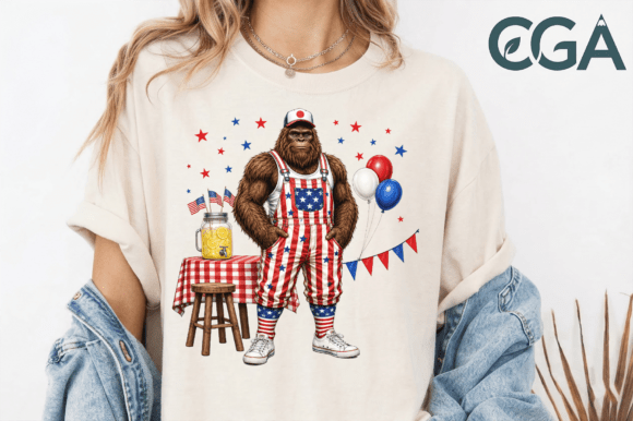 Patriotic Bigfoot 4th of July PNG: A Legendary Design Asset