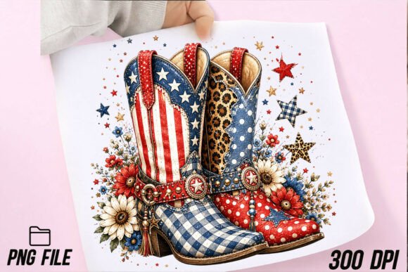 Patriotic Cowgirl Boots PNG: Your Guide to Western Americana Design