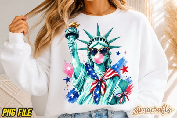 Preppy Brushstroke Statue of Liberty PNG: A Fresh Patriotic Design