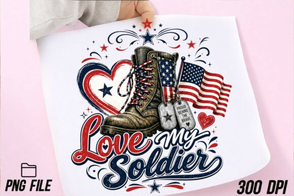 USA Love My Soldier Military Boot PNG: A Patriotic Design Asset