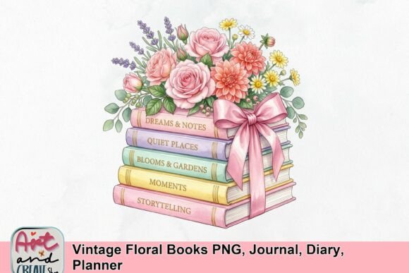 Vintage Floral Books PNG: A Designer's Guide to Digital Charm